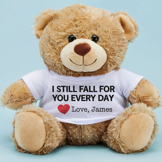 I Still Fall For You Every day - Custom Bear Gift For Wife - Furrsy